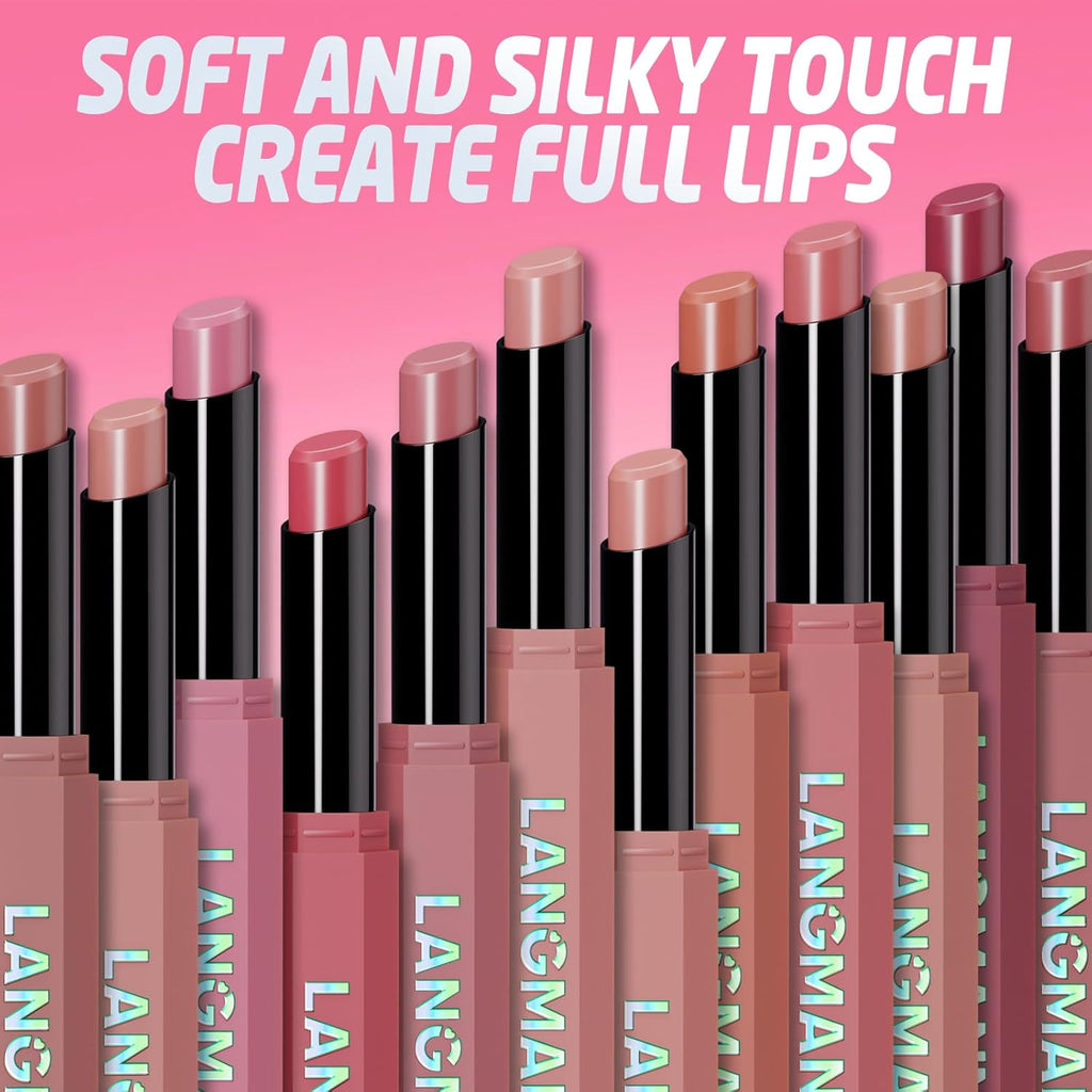 10Pcs Velvet Matte Lipstick Nude Matte Soft Dark Color Stick High Pigmented Long-Lasting Waterproof Lip Stick Lip Balm Beauty Cosmetics Gift for Women(Curated 10-Shade Set)