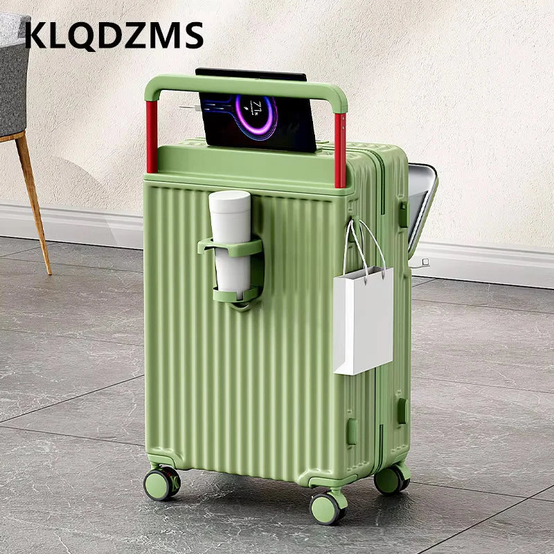 20"22"24"26 Inch Charging Suitcase Front Opening Boarding Multifunctional Trolley Case Laptop Women'S Cabin Luggage