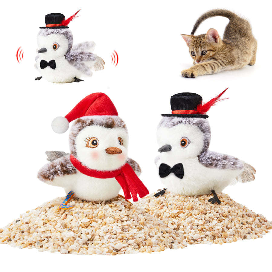 Interactive Cat Plush Toys for Indoor Cats Automatic Flapping Bird Cat Toy USB Rechargeable Electronic Pet Enrichment Toys