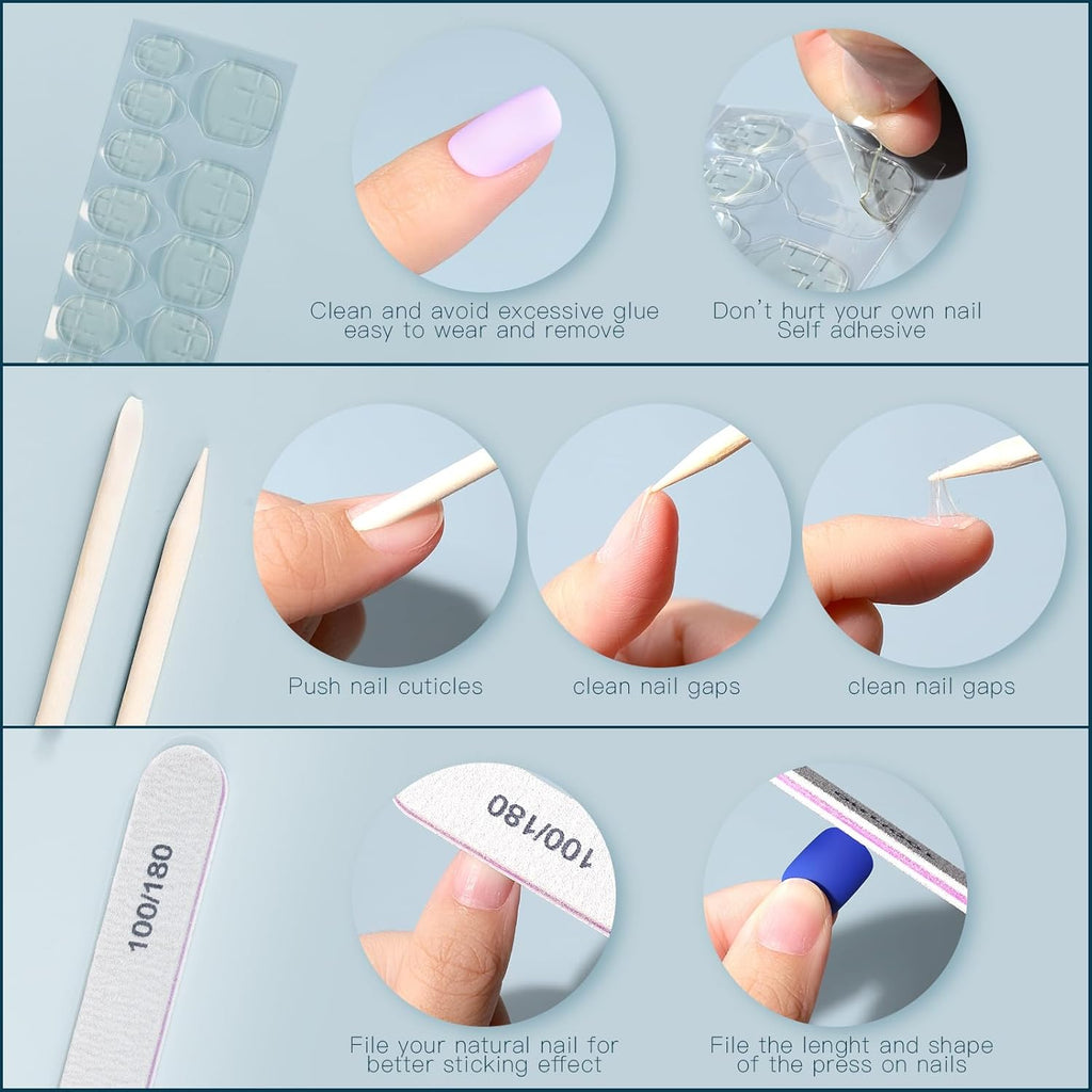 Press on Nails, 24 Colors 576PCS Press on Nails Short Square Matte Glossy. Glitter Nails Short Round. Natural Fit Lightweight Fake Nails Natural for Nail Art