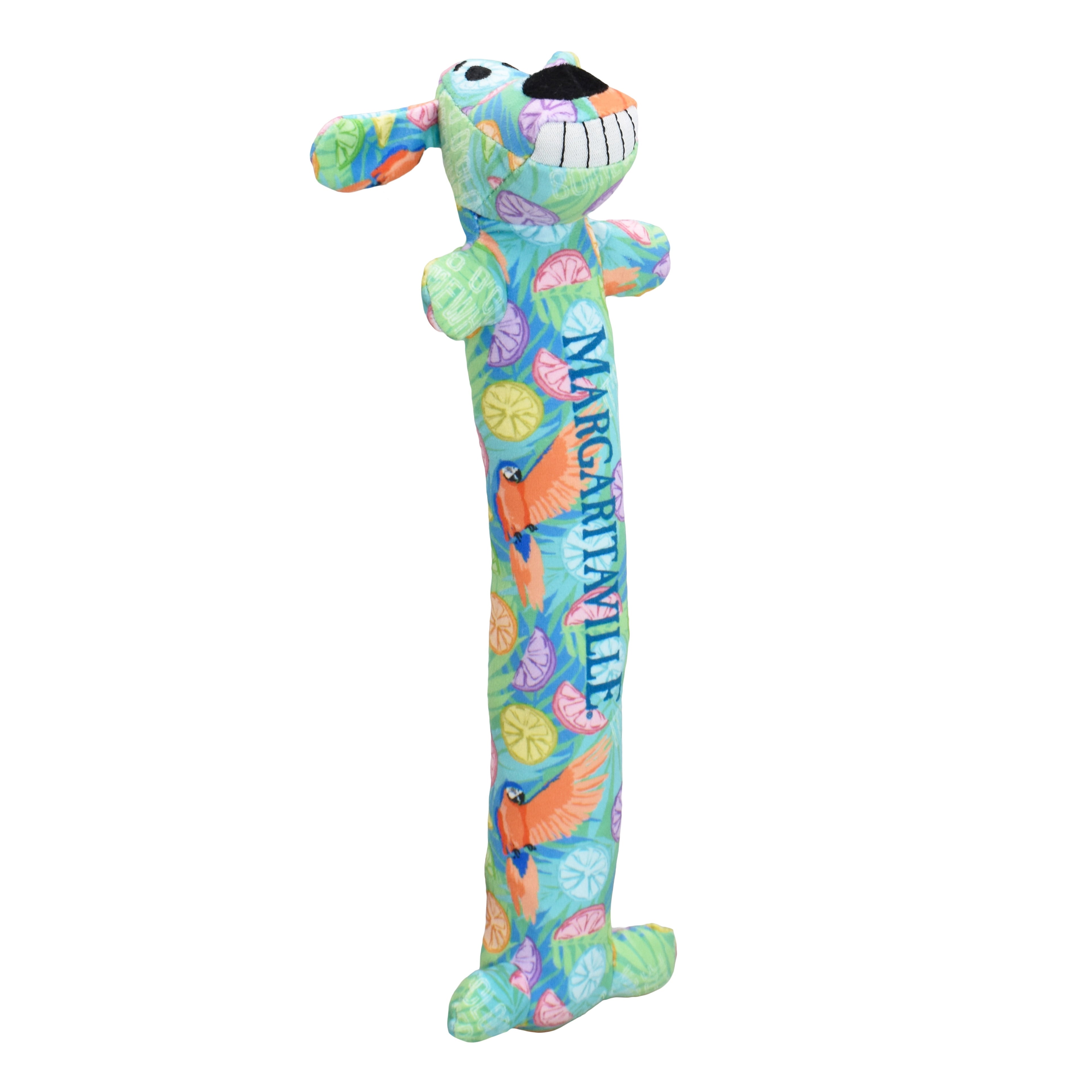 Margaritaville Summer Loofa Dog, Plush Dog Toy, 2 Pack with Tropical Patterns