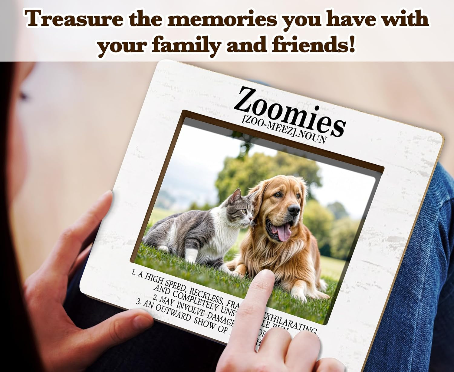 Dog Picture Frame for Dog Lovers, Dog Themed Gifts for Birthday Christmas Thanksgiving, Zoomies Definition Photo Frame, Dog Room Decor Gifts for Women Friends Sister Dog Mom Dog Owner Pet Lover -24