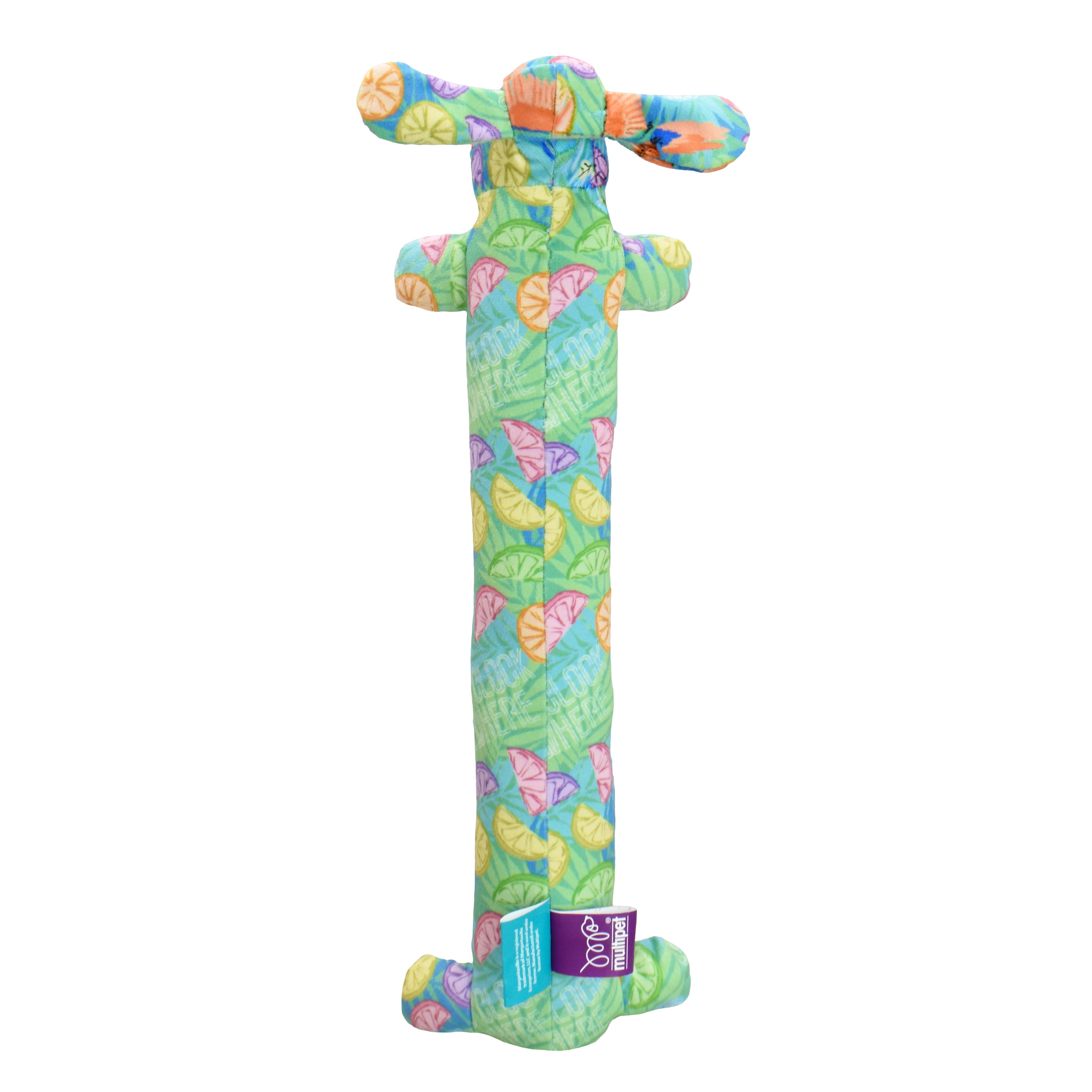 Margaritaville Summer Loofa Dog, Plush Dog Toy, 2 Pack with Tropical Patterns