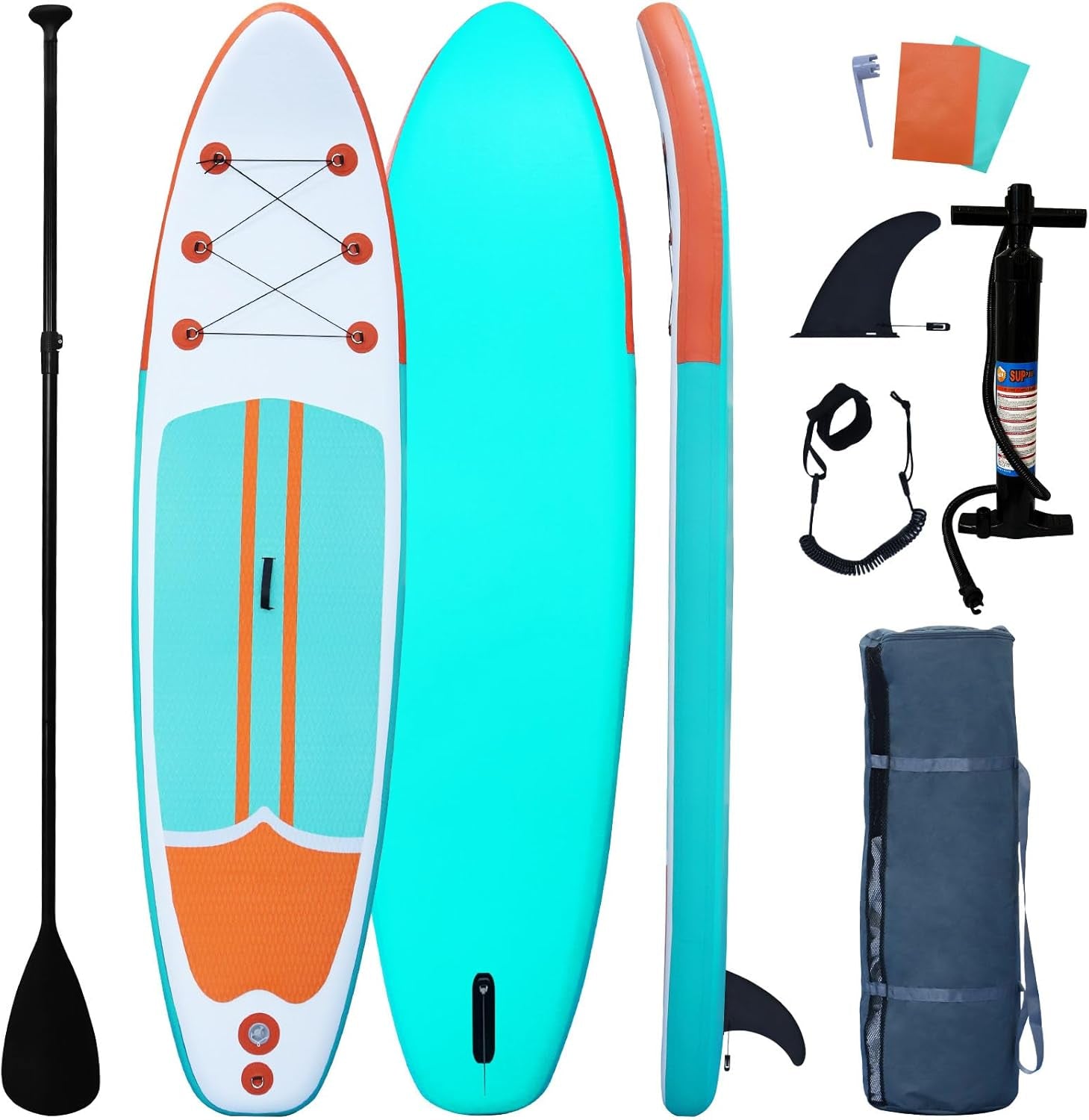 Inflatable Paddle Boards Stand up Paddleboard Wide Stable with Premium SUP Paddle Board Accessories for All Skill Levels with Fins, Adjustable Paddle, Pump, Backpack, Leash