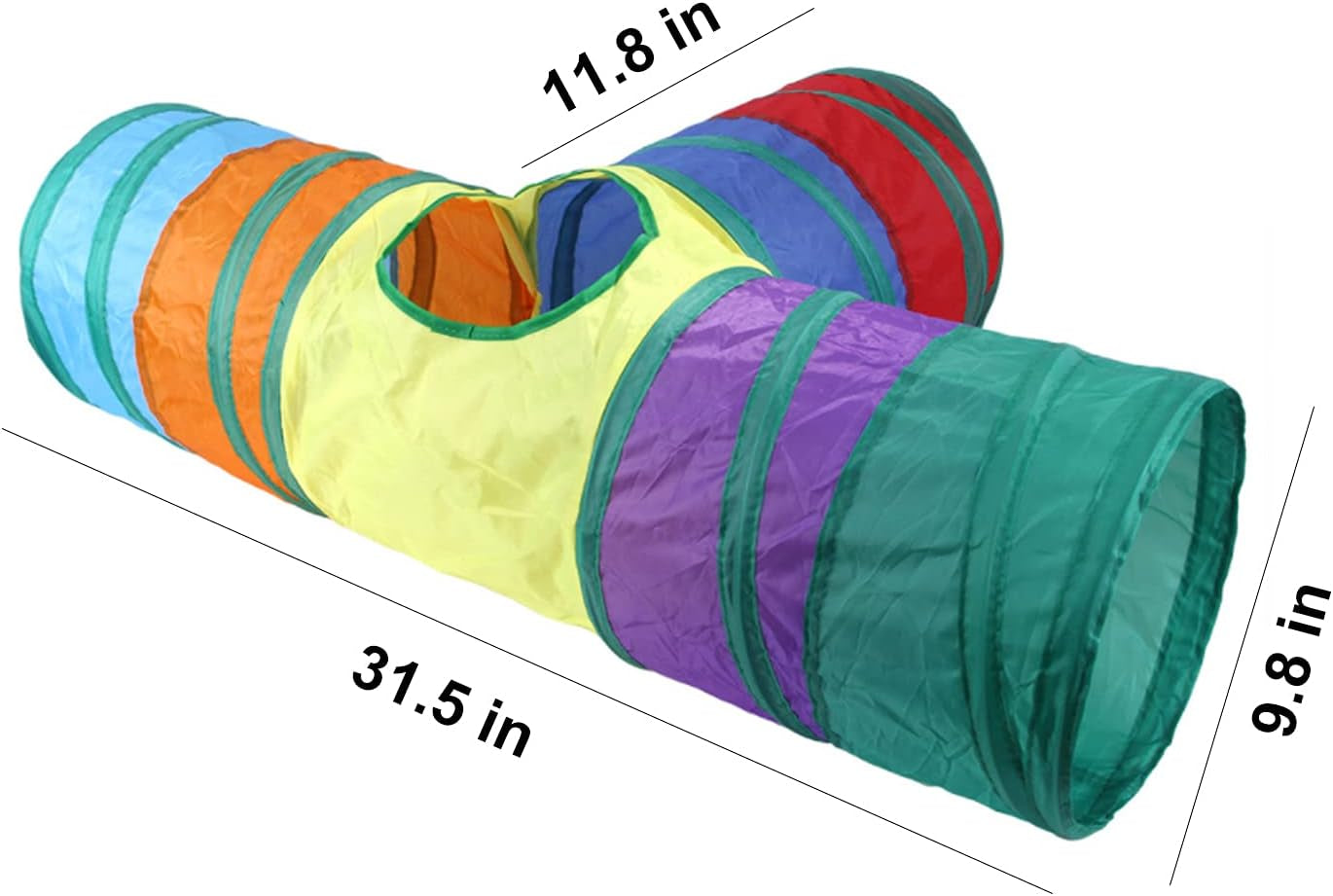32Pcs Cat Toys Kitten Interactive Pet Toys Assortments, Foldable Rainbow Tunnel,
