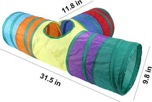 32Pcs Cat Toys Kitten Interactive Pet Toys Assortments, Foldable Rainbow Tunnel,