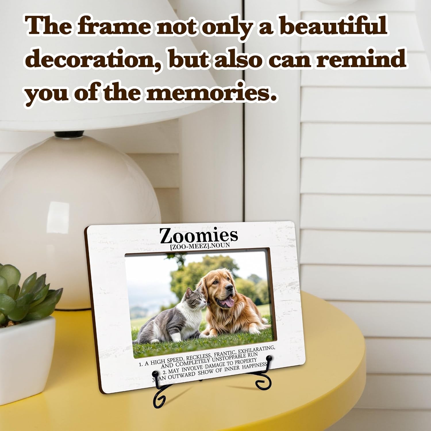Dog Picture Frame for Dog Lovers, Dog Themed Gifts for Birthday Christmas Thanksgiving, Zoomies Definition Photo Frame, Dog Room Decor Gifts for Women Friends Sister Dog Mom Dog Owner Pet Lover -24
