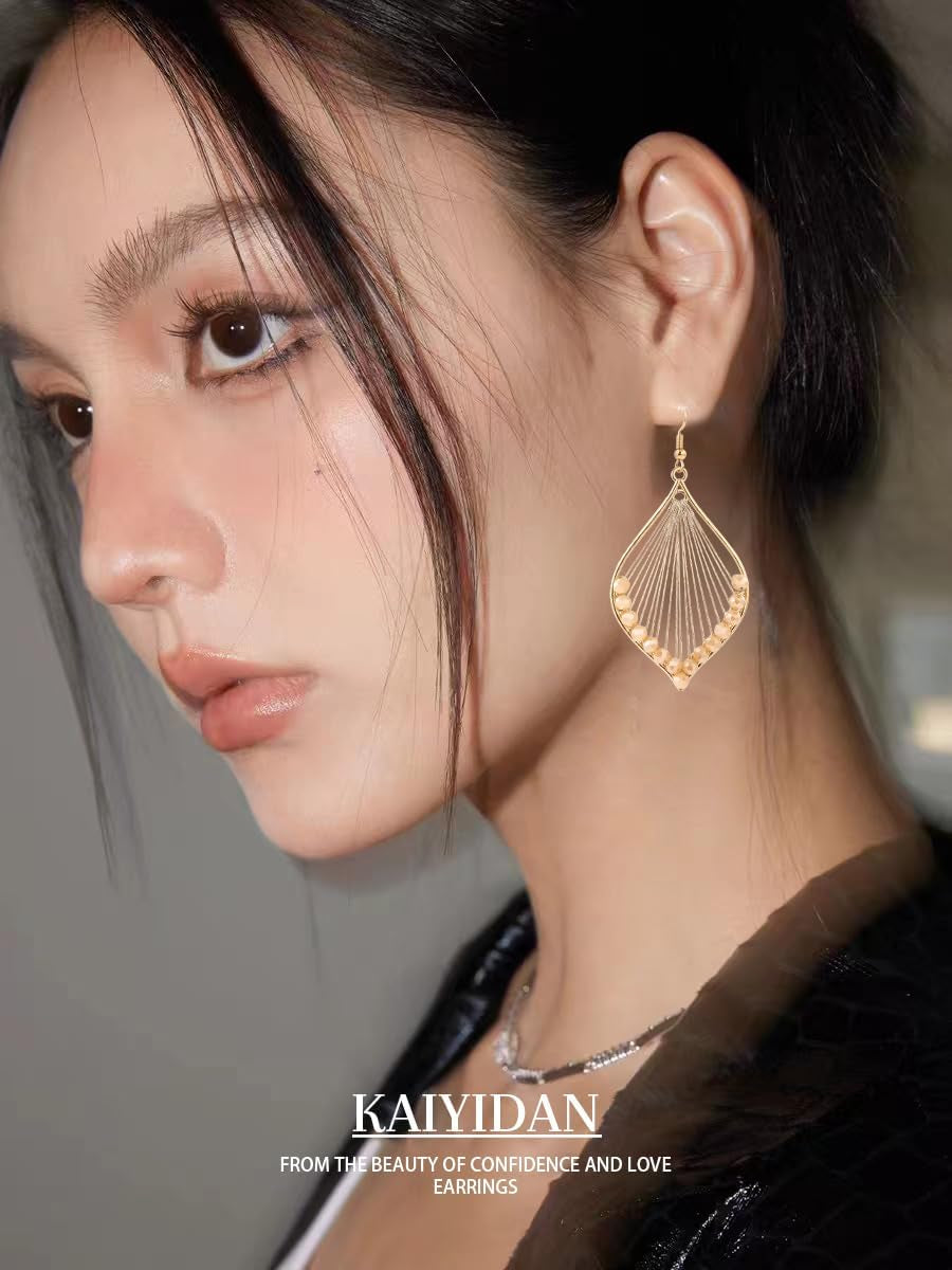 Silver/Gold Boho Dangle Statement Earrings for Women Trendy,Handmade Vintage Dainty Cute Long Drop Summer Earrings,Fashion Accessories Jewelry Gifts