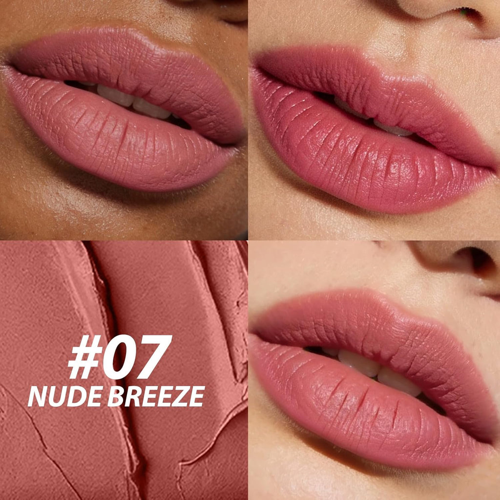 10Pcs Velvet Matte Lipstick Nude Matte Soft Dark Color Stick High Pigmented Long-Lasting Waterproof Lip Stick Lip Balm Beauty Cosmetics Gift for Women(Curated 10-Shade Set)