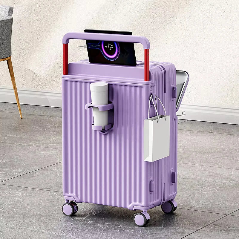 20"22"24"26 Inch Charging Suitcase Front Opening Boarding Multifunctional Trolley Case Laptop Women'S Cabin Luggage