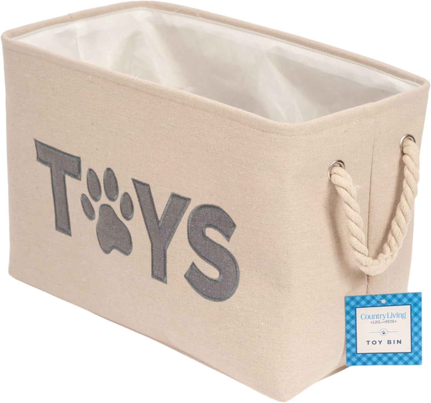 Collapsible Fabric Dog Toy Storage Bin – Durable, Stylish, Space-Saving Organizer for Pet Toys & Accessories – Neutral Design