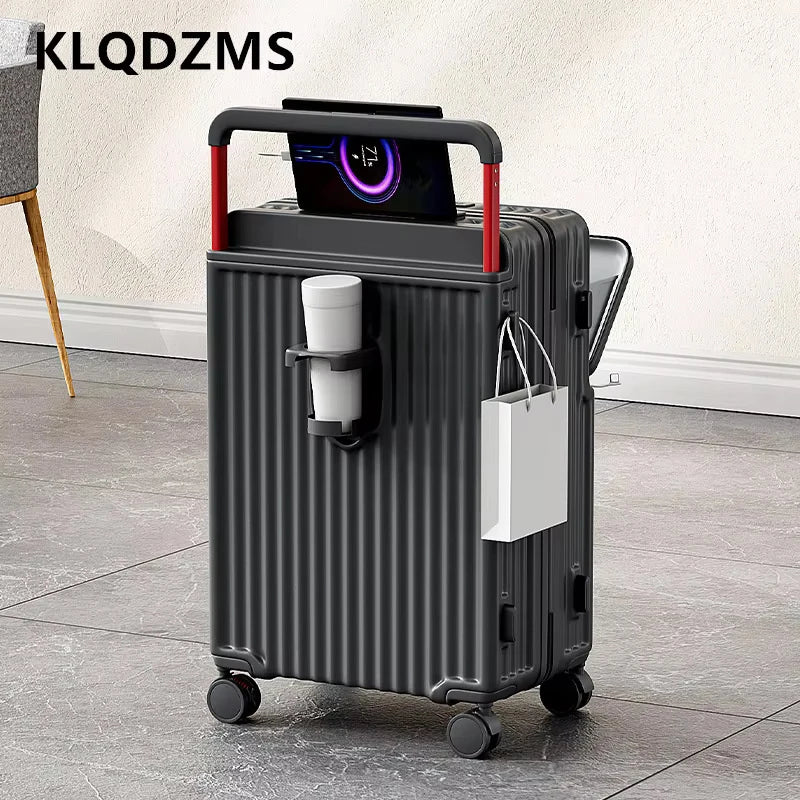20"22"24"26 Inch Charging Suitcase Front Opening Boarding Multifunctional Trolley Case Laptop Women'S Cabin Luggage