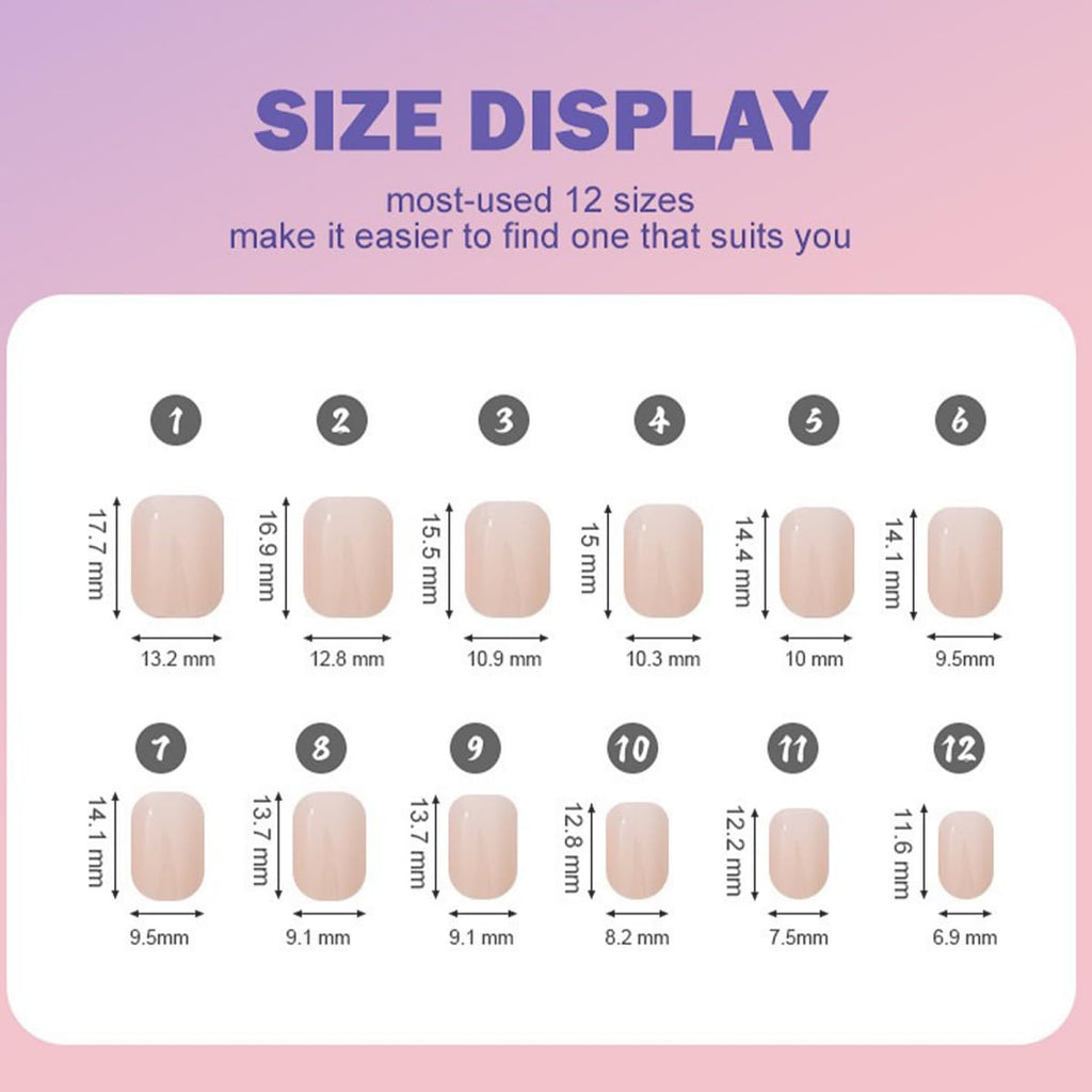 576Pcs Square Press on Nails Glossy Fake Nails Short False Nails Pure Color Glue on Nails Reusable Artificial Acrylic Nail Solid Color Full Cover Stick on Nails for Women Manicure 12 Color
