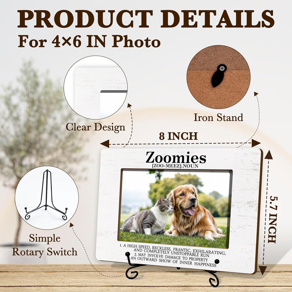 Dog Picture Frame for Dog Lovers, Dog Themed Gifts for Birthday Christmas Thanksgiving, Zoomies Definition Photo Frame, Dog Room Decor Gifts for Women Friends Sister Dog Mom Dog Owner Pet Lover -24