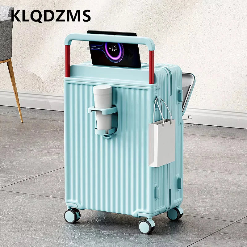 20"22"24"26 Inch Charging Suitcase Front Opening Boarding Multifunctional Trolley Case Laptop Women'S Cabin Luggage