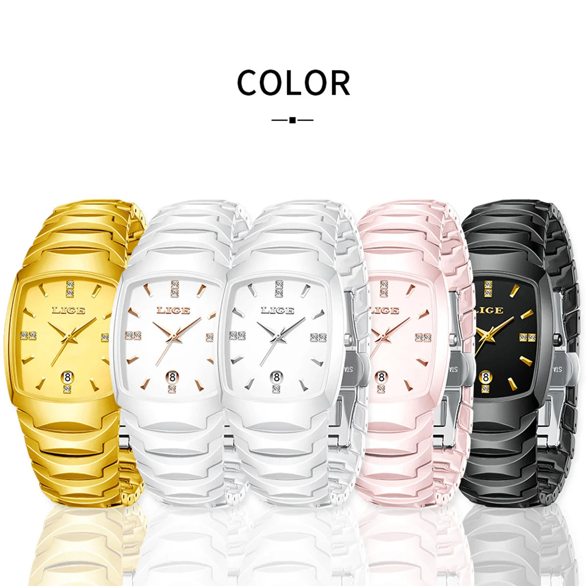 Casual Elegant Women Watch Fashion White Ceramic Strap Calendar Quartz Watch Waterproof Business Luxury Gift Ladies Watches