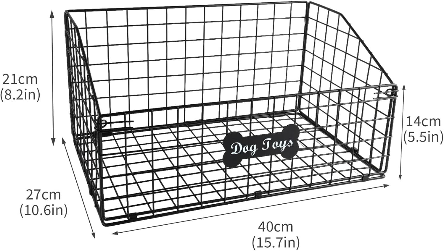 2 Pcs Dog Toy Basket Medium,Pet Storage Toys Box Metal Organizer Bin Dogs Wire Rack Container for Pet Food Storage Living Room Bins Plastic Supplies Boxes Puppy Cat Chest Organizers Treat Cabinet