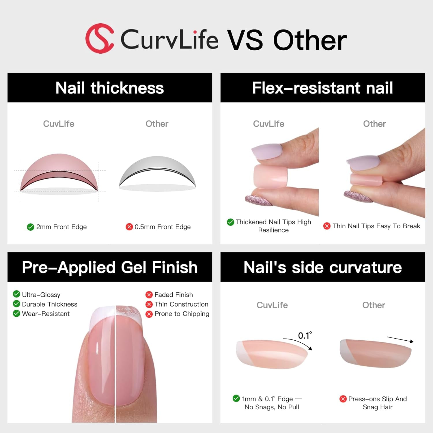 Press on Nails Short Square Pink - Snowflake Glitter Press on Nails with Glue, White Snowflakes Sparkle Glossy False Nail Tips for Women Winter Christmas