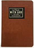2026 One Minute with God Mens Daily Devotional, 365 Daily Devotional for Men, Brown Faux Leather Journal,A Gift for Dad