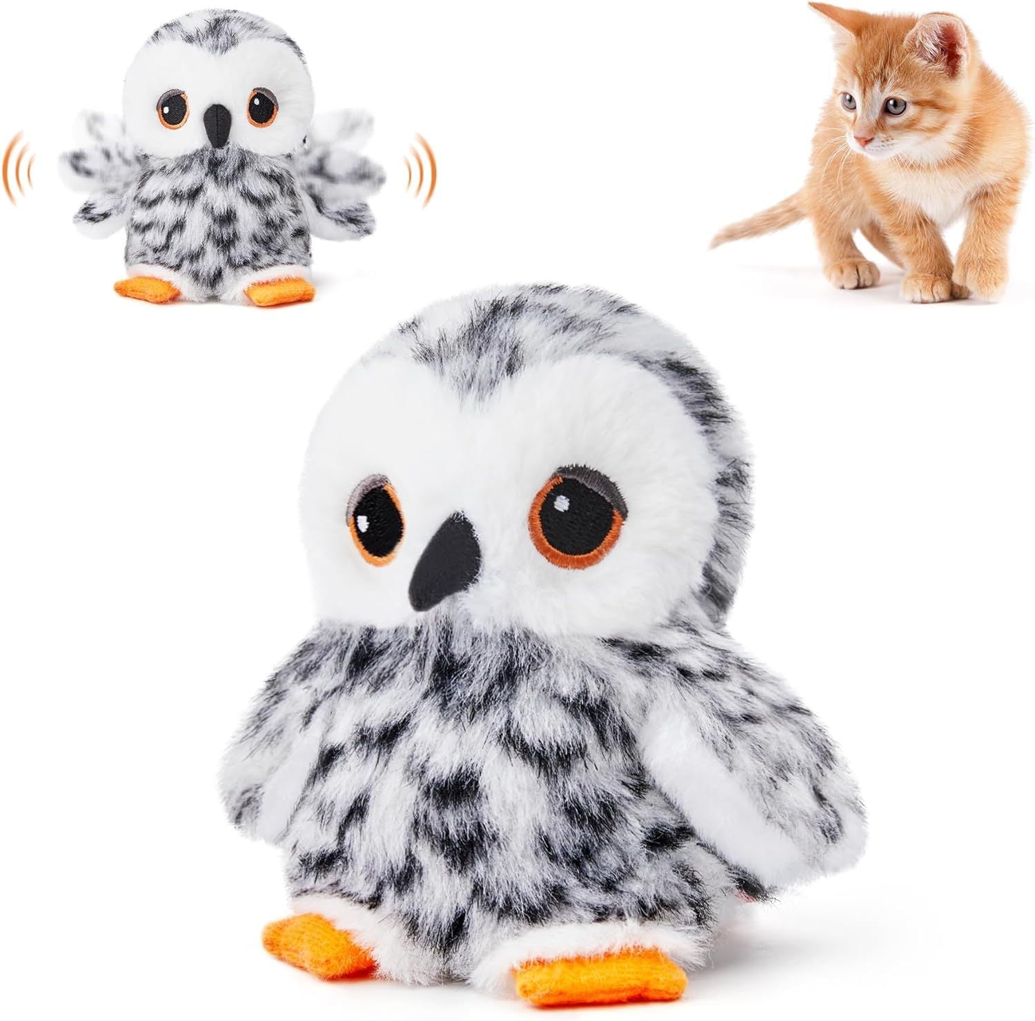 Interactive Cat Plush Toys for Indoor Cats Automatic Flapping Bird Cat Toy USB Rechargeable Electronic Pet Enrichment Toys