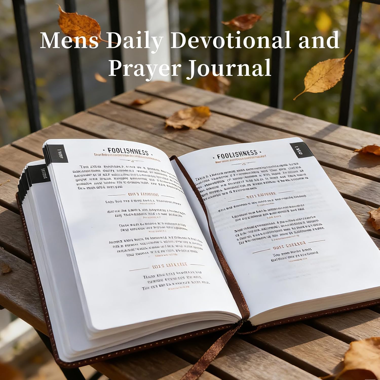 2026 One Minute with God Mens Daily Devotional, 365 Daily Devotional for Men, Brown Faux Leather Journal,A Gift for Dad