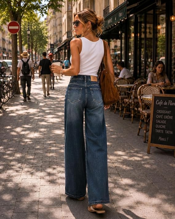 Women’S High Waisted Jeans – Stretchy  Tummy Control Straight Leg Denim Pants Trendy Jeans for Women