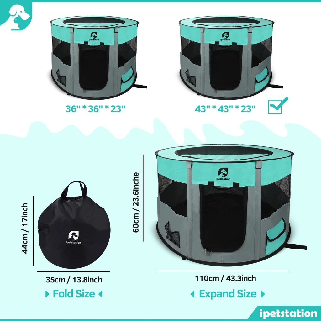 Pet Playpen -10.23Sq.Ft Large Pens for Puppies Kittens Cat Rabbit-Portable & Foldable Dog Pens Pet Kennel for Indoor, Outdoor RV Travel Office Potty Training Nursing Room