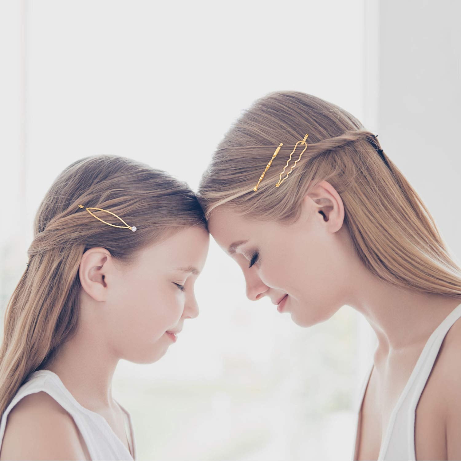 17 Pieces Gold Hair Pins Set Geometric Bobby Pin Barrettes Metal Gold Decorative Styling Jewelry Hair Clamps Accessories for Women Wedding Parties