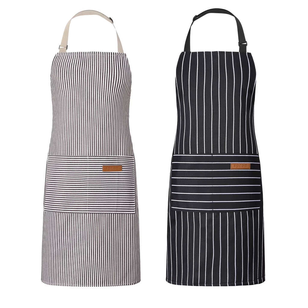 2 Pack Chef Aprons for Cooking & Baking - Soft Restaurant Quality Kitchen Aprons with Adjustable Neck & Long Tie, 2 Pockets Protective Aprons for Men & Women, BBQ Grilling Baking