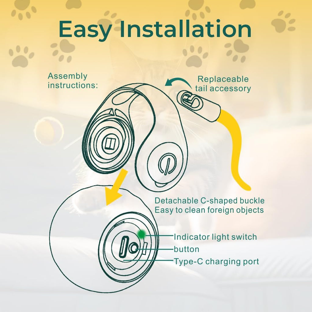 Interactive Cat Toy - Interactive Dog Toys, Automatic Cat Toy, USB Rechargeable, Suitable for Indoor and Outdoor - Moving Dog Toy, Cat Toys Interactive Speedy Tail 3.0 (Blue)
