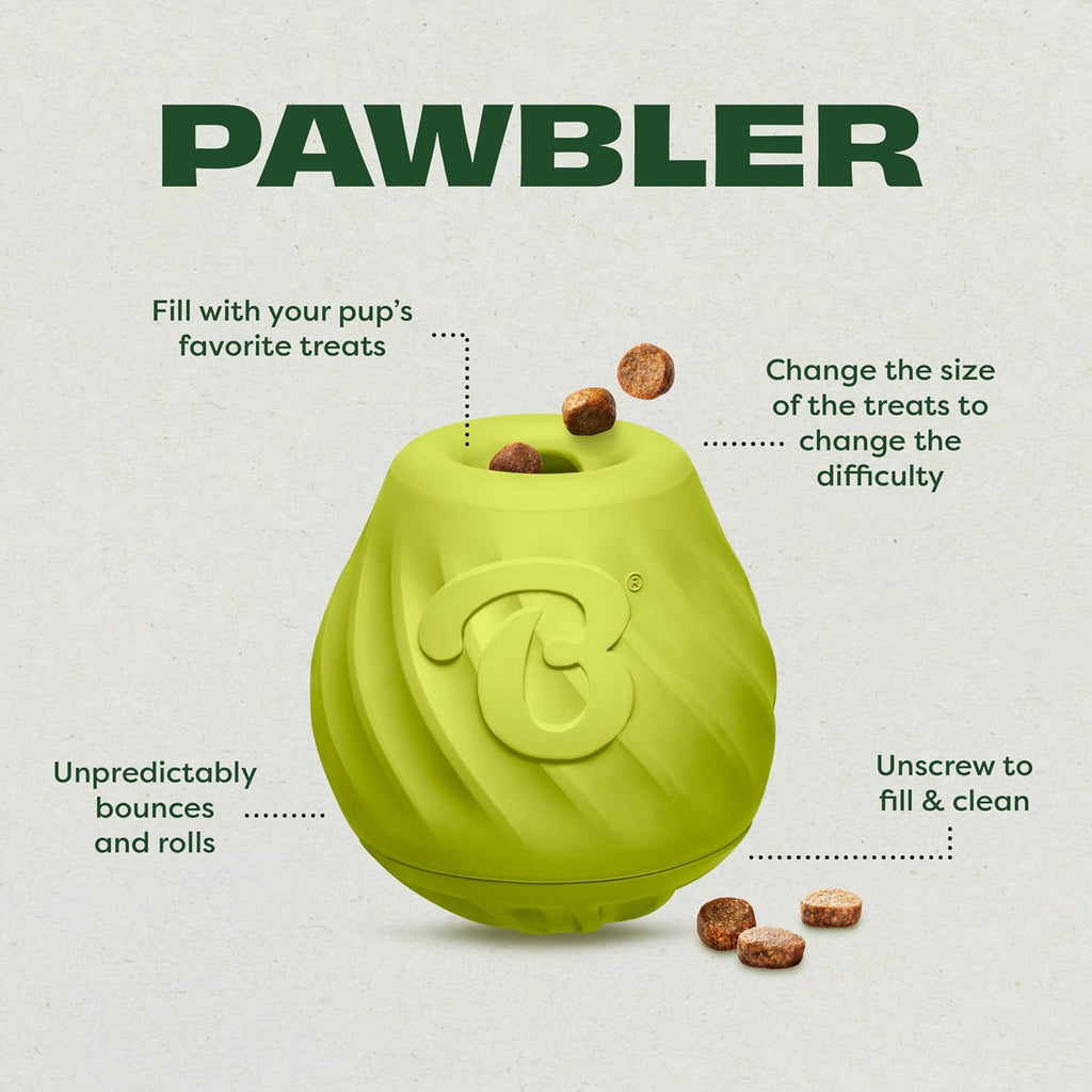 Ball/Bone Medium/Pawbler Rubber Pet Toys, 3-Pack