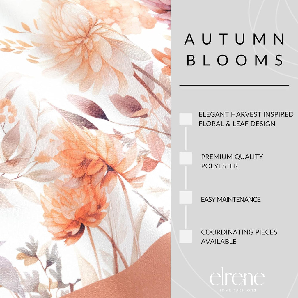 Home Fashions Autumn Blooms Fall/Thanksgiving Cloth Dining Rectangle Placemats, 13"X19", Set of 4