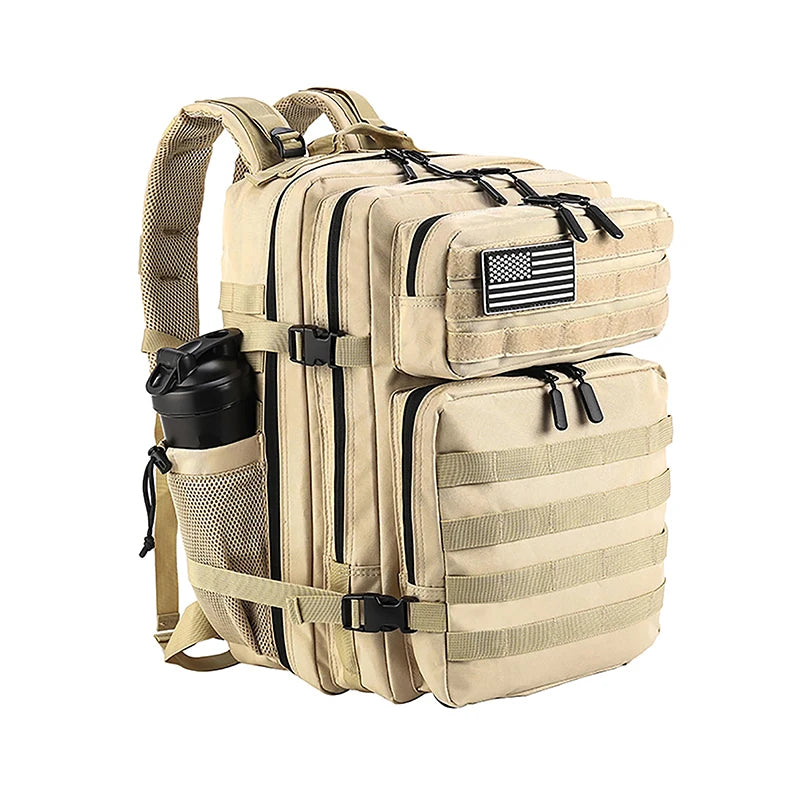 45L/35L/25L Tactical Backpack for Men and Women Waterproof Athlete Gym Outdoor Bag Travel Hiking Rucksack with Bottle Holder
