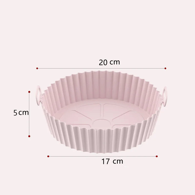 Air Fryer Silicone Basket Thicken Silicone Mold for Air Fryer Pot Oven Baking Tray Fried Chicken Pizza Air Fryer Accessories