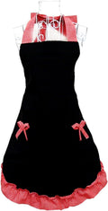 Cute Retro Aprons with Pockets for Women Girls Vintage Kitchen Cooking Apron for Mother Gift (Red)