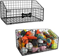 2 Pcs Dog Toy Basket Medium,Pet Storage Toys Box Metal Organizer Bin Dogs Wire Rack Container for Pet Food Storage Living Room Bins Plastic Supplies Boxes Puppy Cat Chest Organizers Treat Cabinet