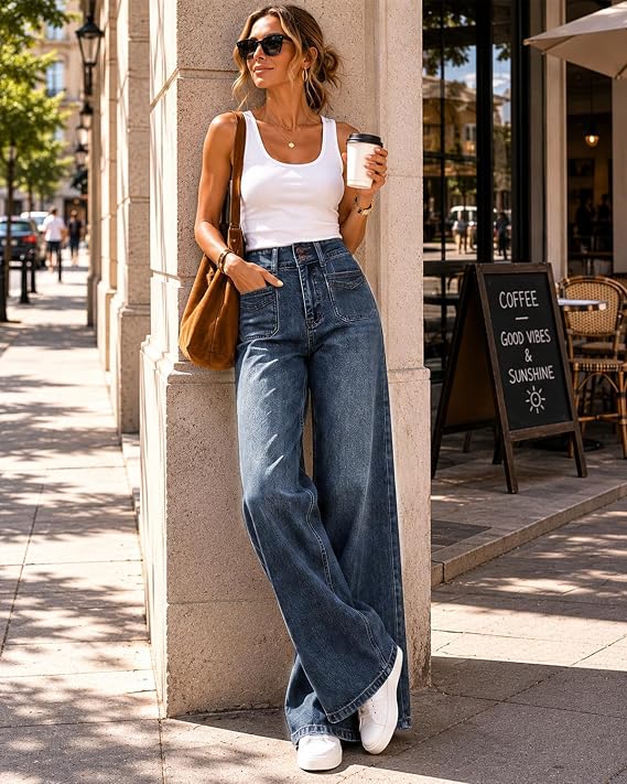 Women’S High Waisted Jeans – Stretchy  Tummy Control Straight Leg Denim Pants Trendy Jeans for Women