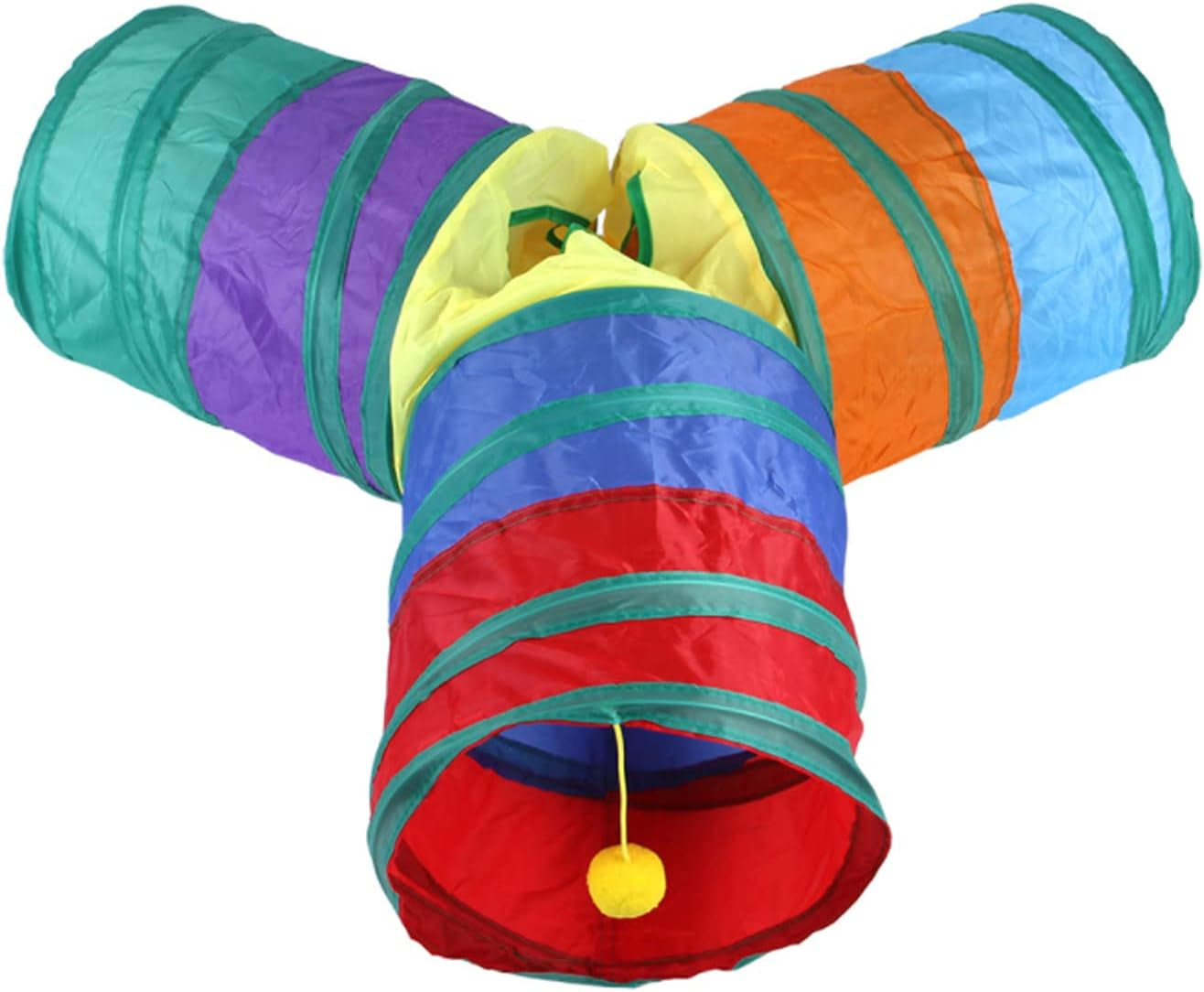 32Pcs Cat Toys Kitten Interactive Pet Toys Assortments, Foldable Rainbow Tunnel,