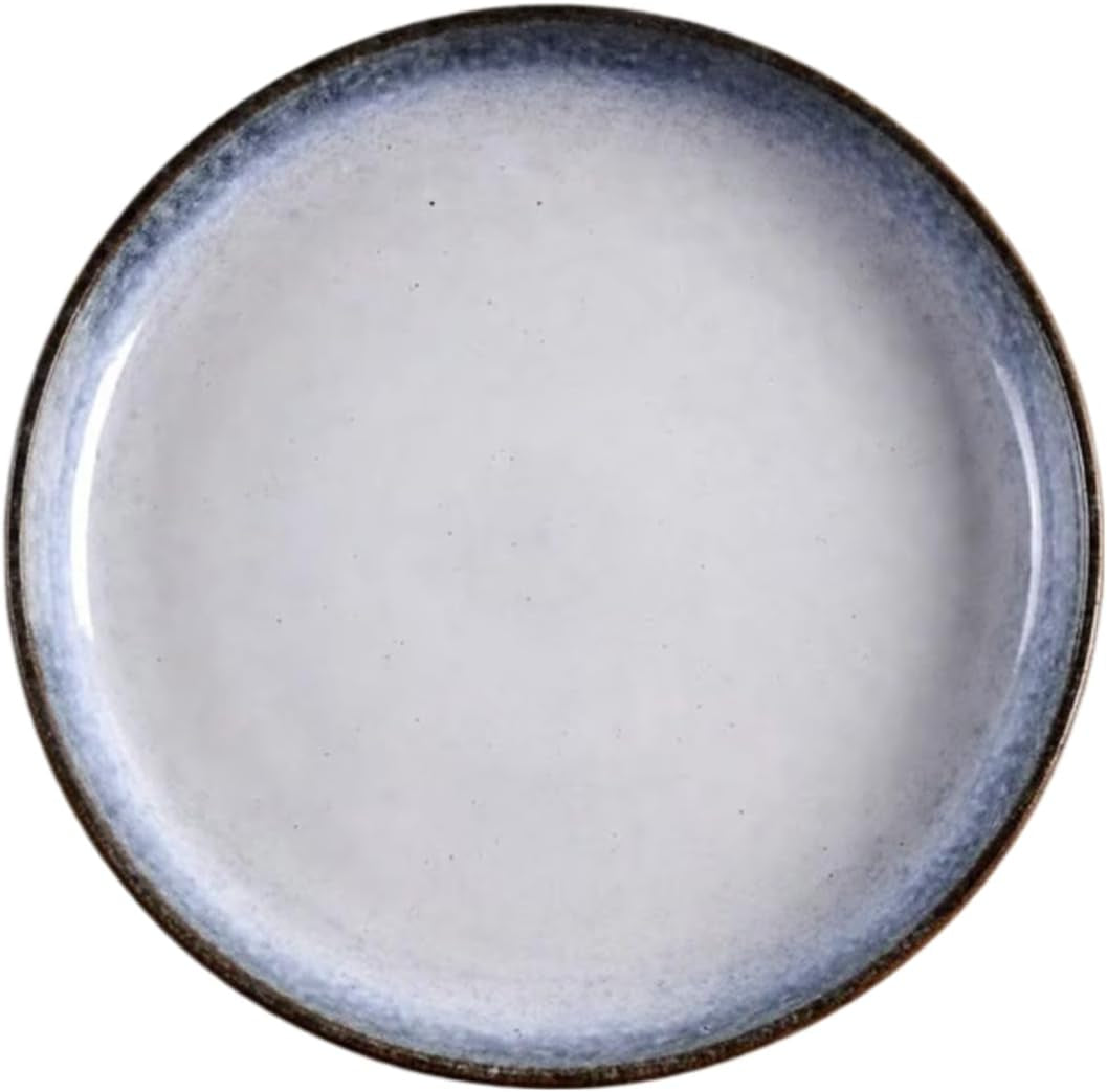 Oaklyn Mist 16-Piece Stoneware Dinnerware Set - White & Blue Reactive Glaze with Stone-Like Exterior - Modern Tableware Designs, Plates, Bowls, Mugs for Everyday Dining or Special Occasions