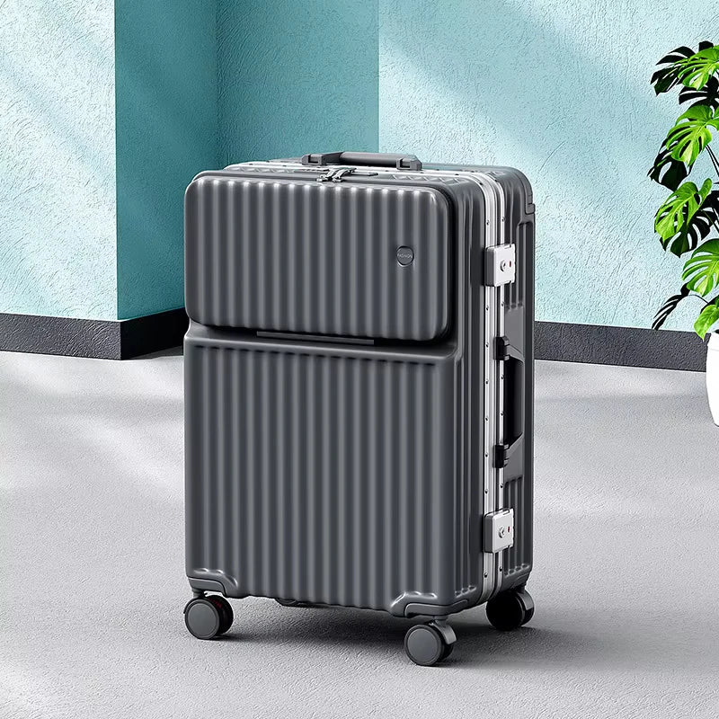 20"22"24"26 Inch Charging Suitcase Front Opening Boarding Multifunctional Trolley Case Laptop Women'S Cabin Luggage