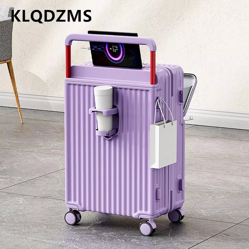 20"22"24"26 Inch Charging Suitcase Front Opening Boarding Multifunctional Trolley Case Laptop Women'S Cabin Luggage