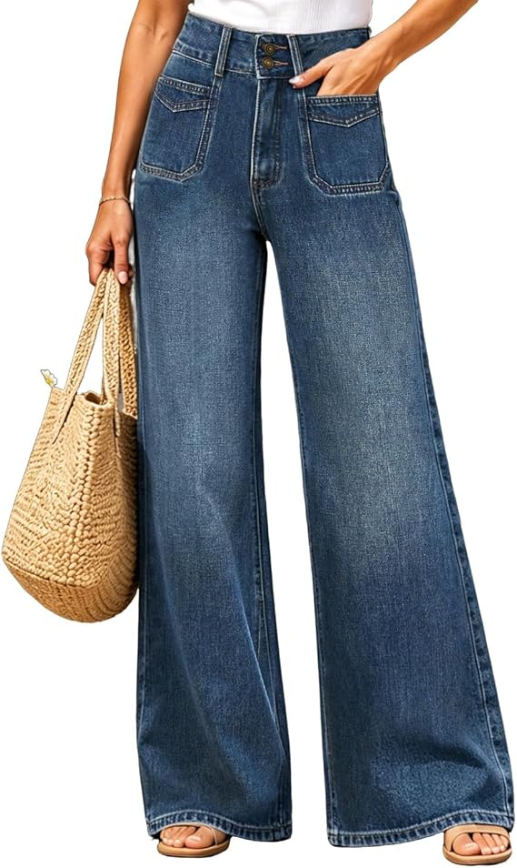 Women’S High Waisted Jeans – Stretchy  Tummy Control Straight Leg Denim Pants Trendy Jeans for Women
