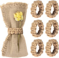 Boho Napkin Rings Set of 6, Handwoven Natural Jute Napkin Rings, Boho Style Table Decor, Wedding Decor