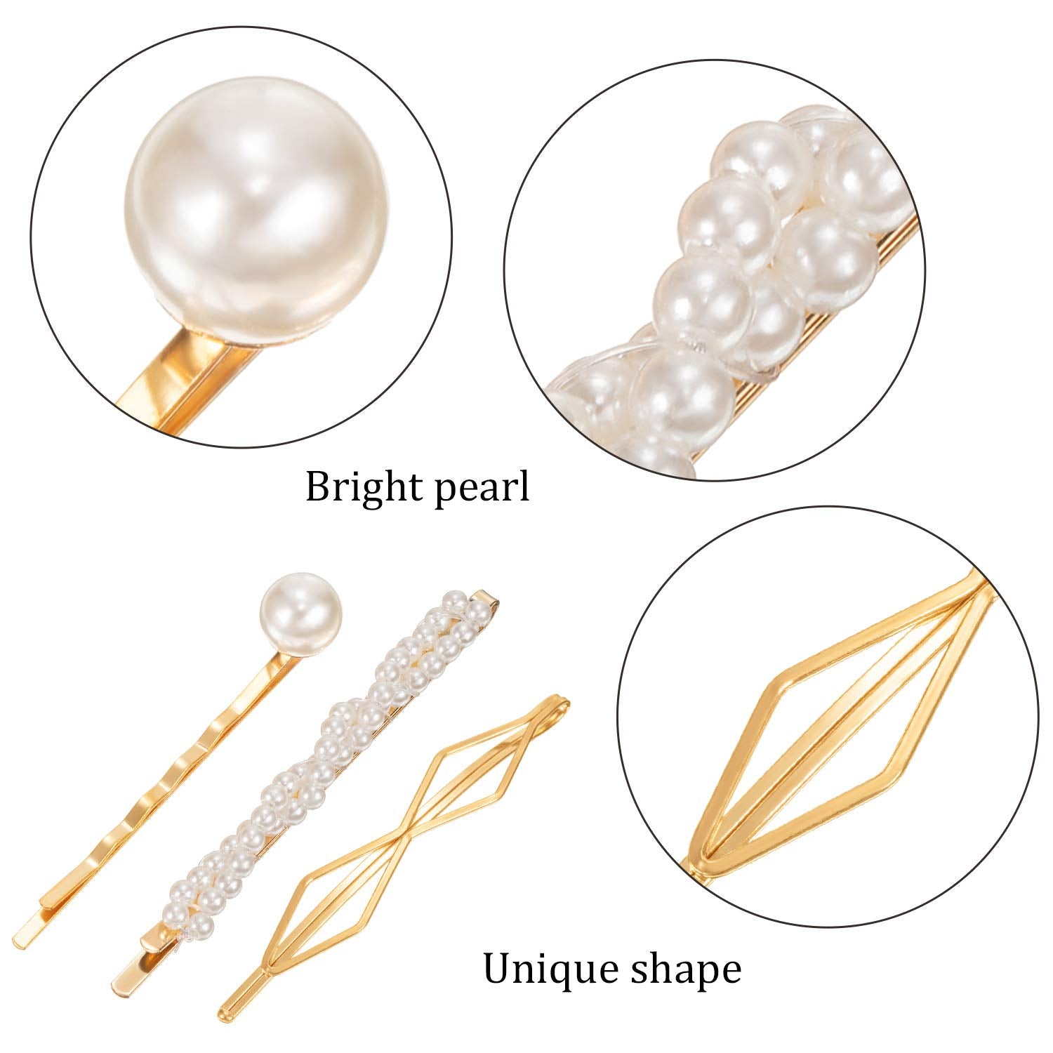 17 Pieces Gold Hair Pins Set Geometric Bobby Pin Barrettes Metal Gold Decorative Styling Jewelry Hair Clamps Accessories for Women Wedding Parties
