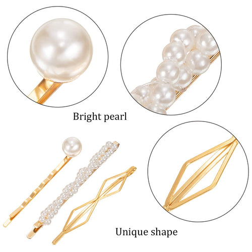 17 Pieces Gold Hair Pins Set Geometric Bobby Pin Barrettes Metal Gold Decorative Styling Jewelry Hair Clamps Accessories for Women Wedding Parties