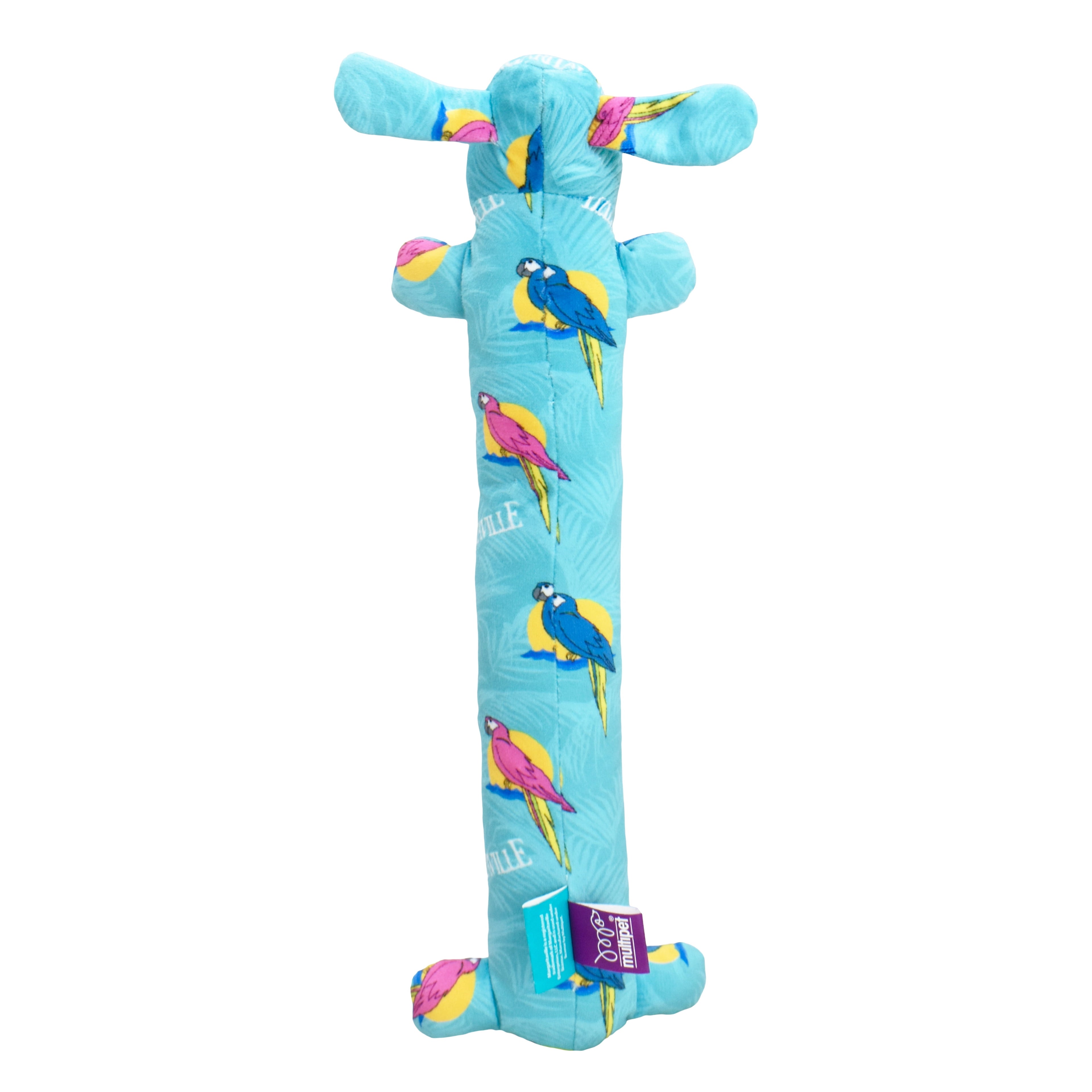 Margaritaville Summer Loofa Dog, Plush Dog Toy, 2 Pack with Tropical Patterns