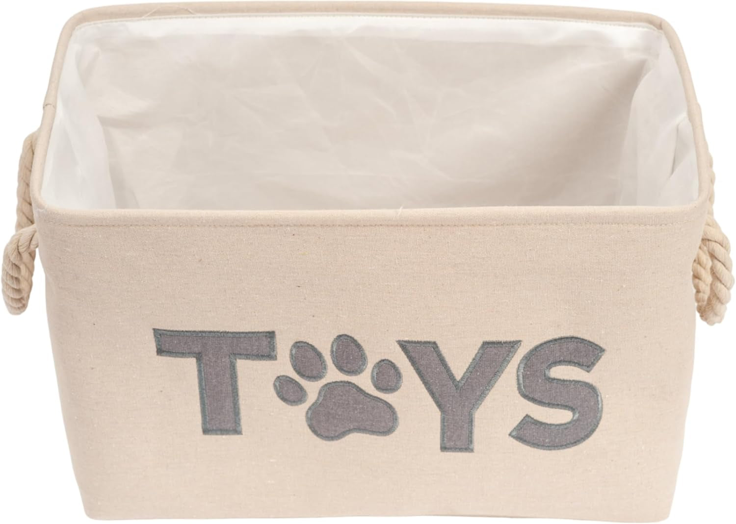 Collapsible Fabric Dog Toy Storage Bin – Durable, Stylish, Space-Saving Organizer for Pet Toys & Accessories – Neutral Design