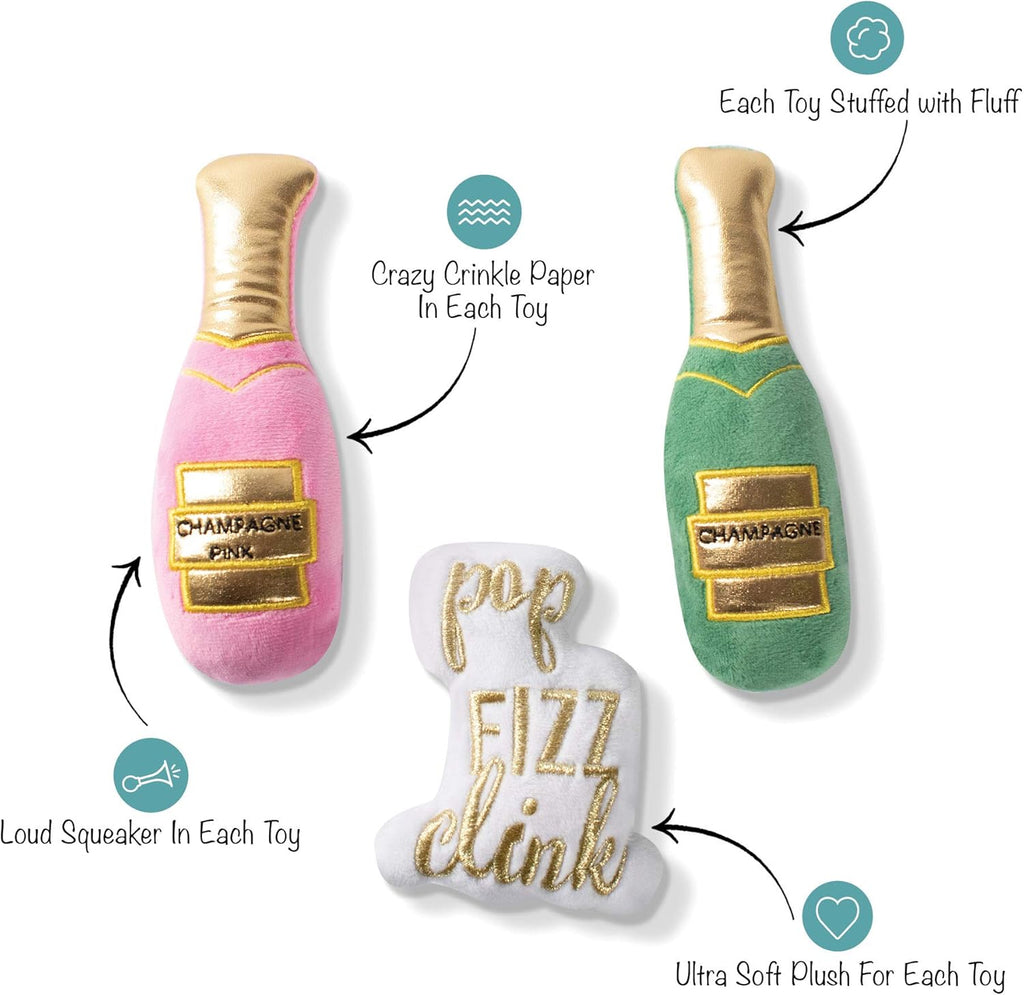Studio Mini Plush Pet Toy Set with Squeaker, Feelin’ Bubbly! (289428), Multicolor