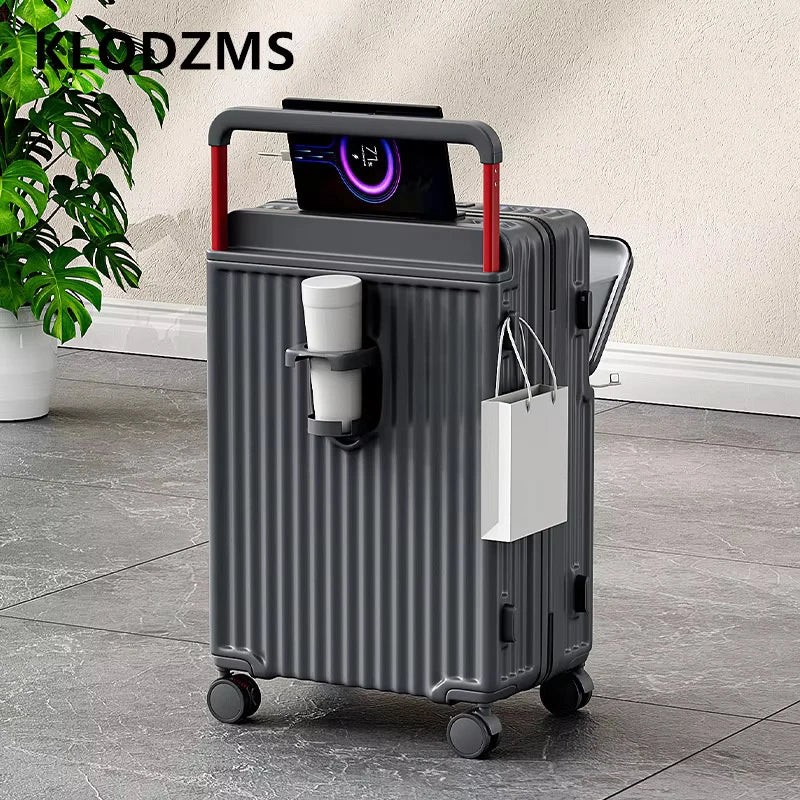 20"22"24"26 Inch Charging Suitcase Front Opening Boarding Multifunctional Trolley Case Laptop Women'S Cabin Luggage