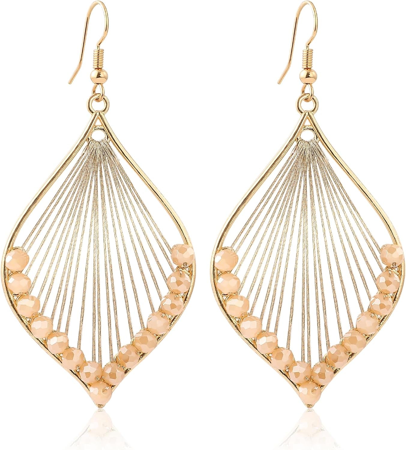 Silver/Gold Boho Dangle Statement Earrings for Women Trendy,Handmade Vintage Dainty Cute Long Drop Summer Earrings,Fashion Accessories Jewelry Gifts